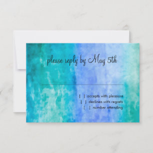 Carte RSVP Watercolor Streaks Blue Star de David