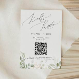 Carte RSVP Whimsical Green and Gold QR Code
