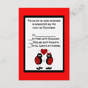 Carte RSVP Whimsical Ladybug Wedding Wedding