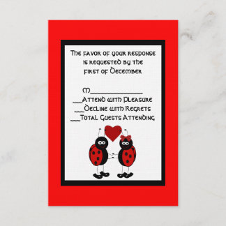 Carte RSVP Whimsical Ladybug Wedding Wedding