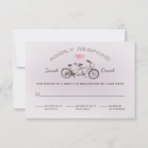 Carte RSVP Whimsical Purple Tandem Bicycle