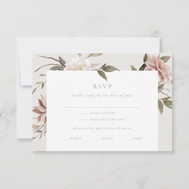 Carte RSVP Wild Florals avec Entrée Choice (Devant)