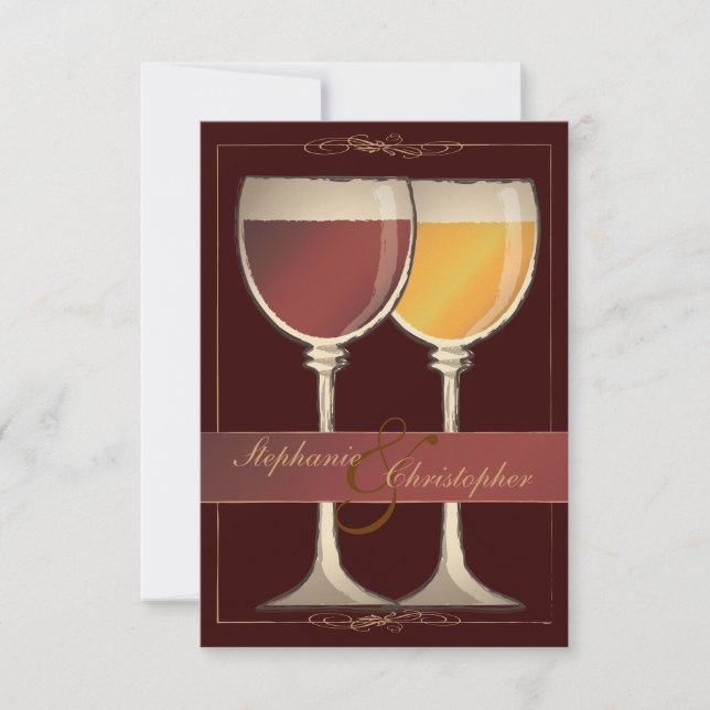 Carte RSVP Wineglass Vineyard Old World (Devant)