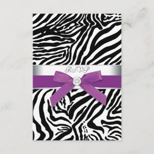 Carte RSVP Zèbre Violet