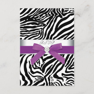 Carte RSVP Zèbre Violet