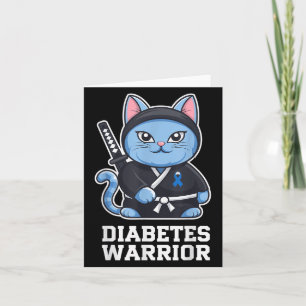 Carte Ruban Bleu de Sensibilisation au Diabète Ninja Cat