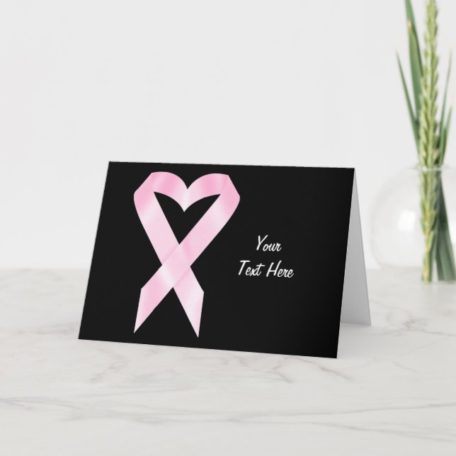 Carte Ruban Cancer du sein (personnalisable) (Devant)