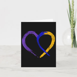 Carte Ruban Coeur Vessie Cancer Purple Bleu Et Jaune