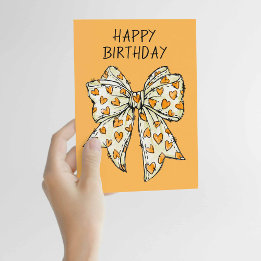 Carte Ruban Coquet Fantaisiste Cœur Orange Toute Occasio