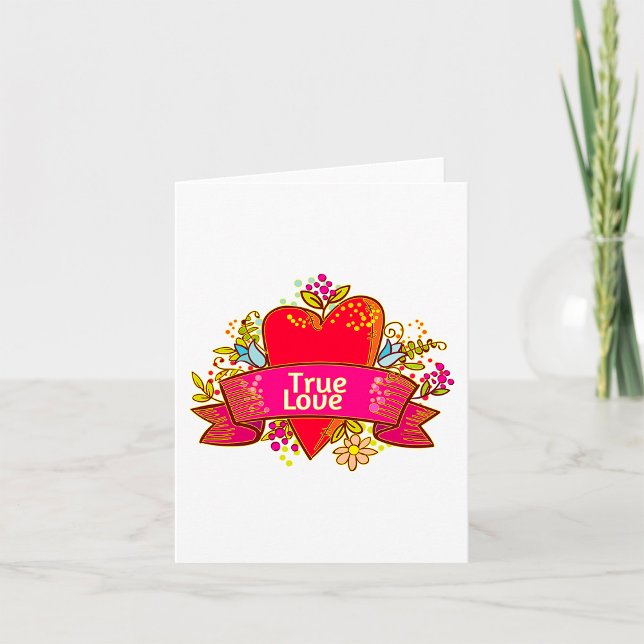 Carte Ruban de cœur d'amour véritable avec éléments flor (Créateur téléchargé)