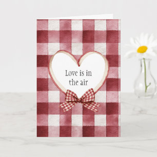 Carte Ruban de coeur rouge burgundy blanc pour la Saint-