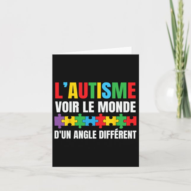 Carte Ruban de la Sensibilisation sur l'autisme de l'aut (Devant)
