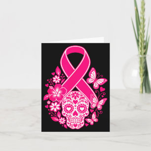 Carte Ruban de sensibilisation au cancer du sein crâne d
