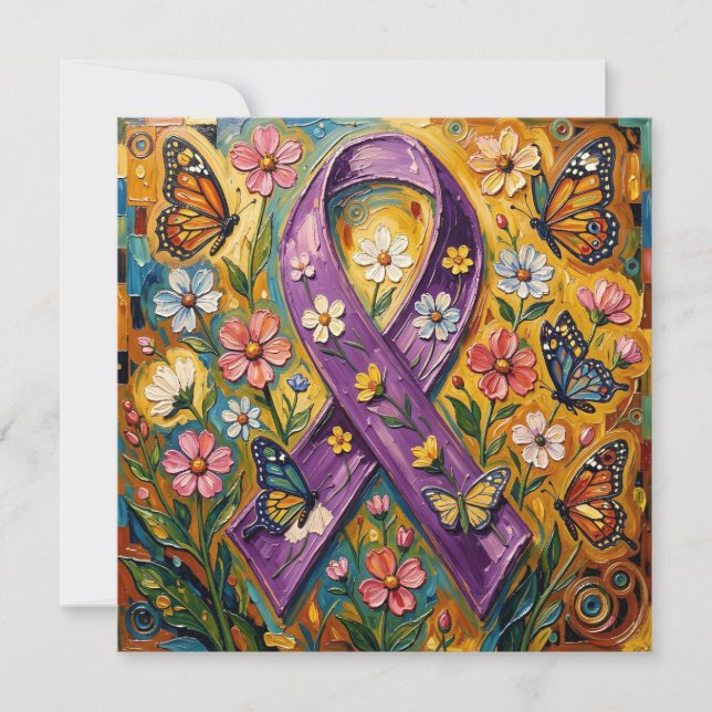 Carte Ruban de sensibilisation violet, Vierge (Devant)