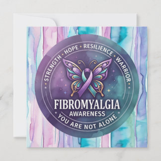 Carte Ruban papillon de sensibilisation à la fibromyalgi