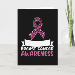 Carte Ruban Rose Adorable pour la Sensibilisation au Can