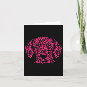 Carte Ruban rose Amoureux des chiens Inspirational Cance