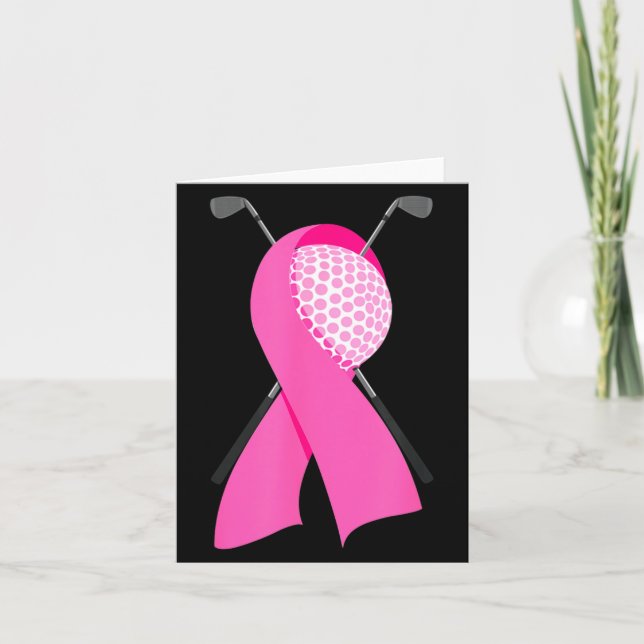Carte Ruban rose drôle de golf pour la sensibilisation a (Devant)