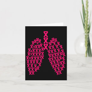 Carte Ruban rose poumon Coeur Lutter contre le cancer du