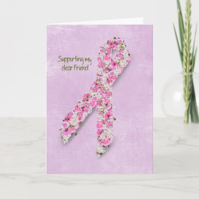 Carte Ruban rose pour ami (Devant)