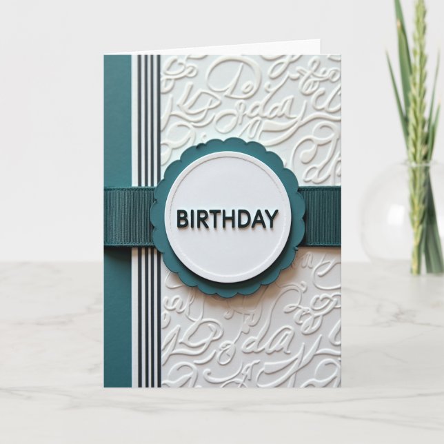 Carte Ruban Sarcelle Joyeuse (Devant)