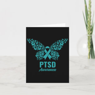 Carte Ruban turquoise Avec Papillons - Sensibilisation P