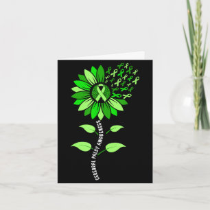 Carte Ruban vert tournesol paralysie cérébrale infirmité