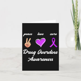 Carte Ruban Violet Cure Amour Paix Surdosage de Drogue S