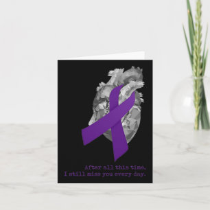 Carte Ruban Violet de Sensibilisation au Surdosage Cœur 