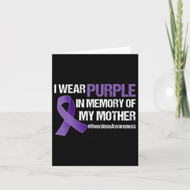 Carte Ruban Violet de Sensibilisation Mémoire de Ma Mère (Devant)