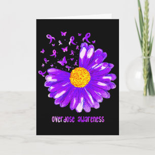 Carte Ruban Violet Papillon Tournesol Sensibilisation au