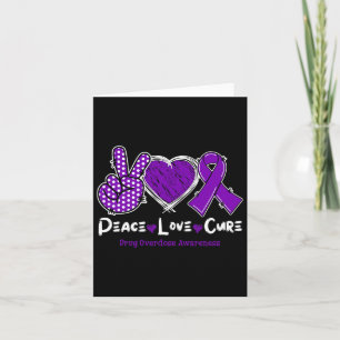 Carte Ruban Violet pour la Guérison Amour Paix Sensibili