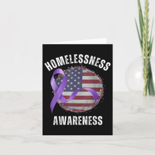 Carte Ruban Violet Rétro Grunge Usa Drapeau Sans-abri A