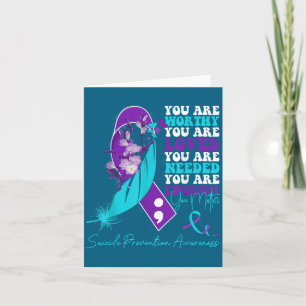 Carte Ruban Violet Turquoise de Sensibilisation à la Pré