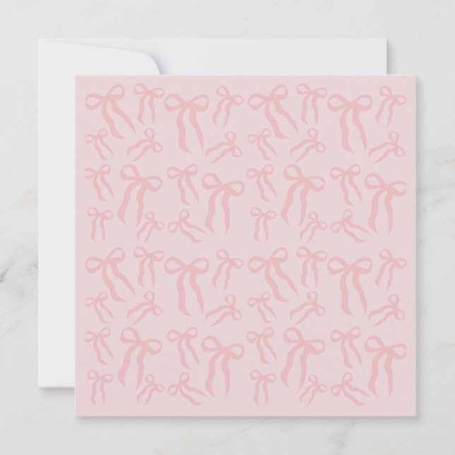 Carte Rubans Boho Rose Ruban Motif Sur Rose Poudre de Fa (Devant)