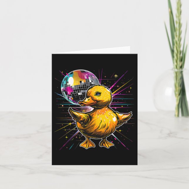 Carte Rubber Duck Disco Dancing Disco Ball Musique Rubbe (Devant)