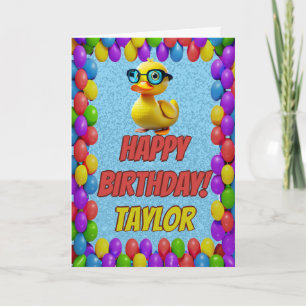 Carte Rubber Duck Salutation personnalisée Fun Anniversa