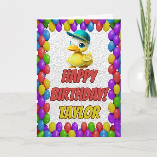 Carte Rubber Duck Salutation personnalisée Fun Anniversa (Devant)