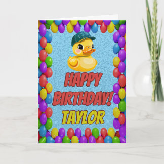 Carte Rubber Duck Salutation personnalisée Fun Anniversa