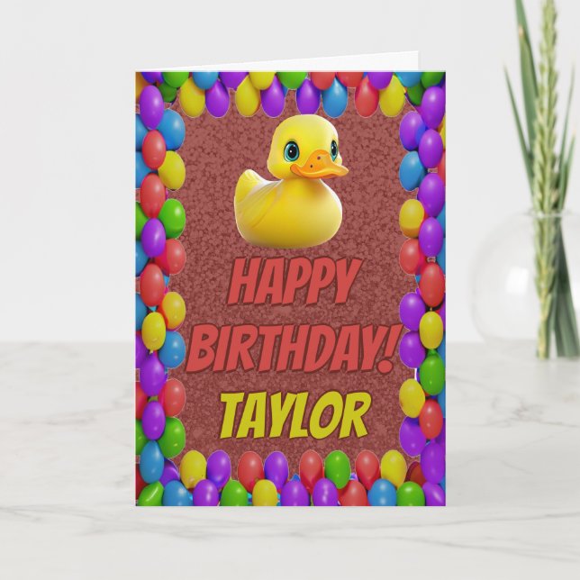 Carte Rubber Duck Salutation personnalisée Fun Anniversa (Devant)