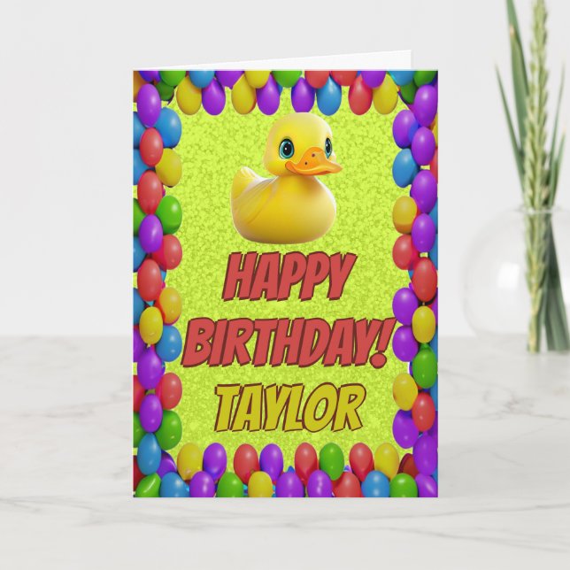 Carte Rubber Duck Salutation personnalisée Fun Anniversa (Devant)