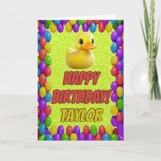 Carte Rubber Duck Salutation personnalisée Fun Anniversa
