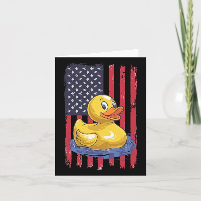 Carte Rubber Duck Usa Drapeau Fête de l'Indépendance Bai (Devant)