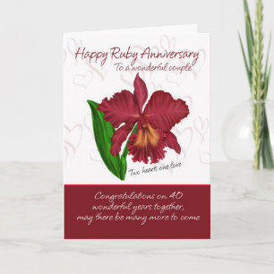 Carte Ruby Anniversary Card