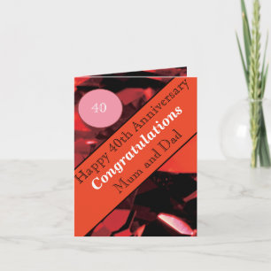 Carte Ruby du 40e anniversaire du Mariage