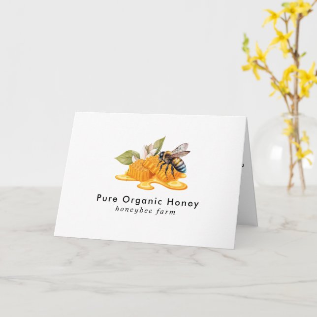 Carte Ruches élégantes avec abeille pliée (Fleur jaune)