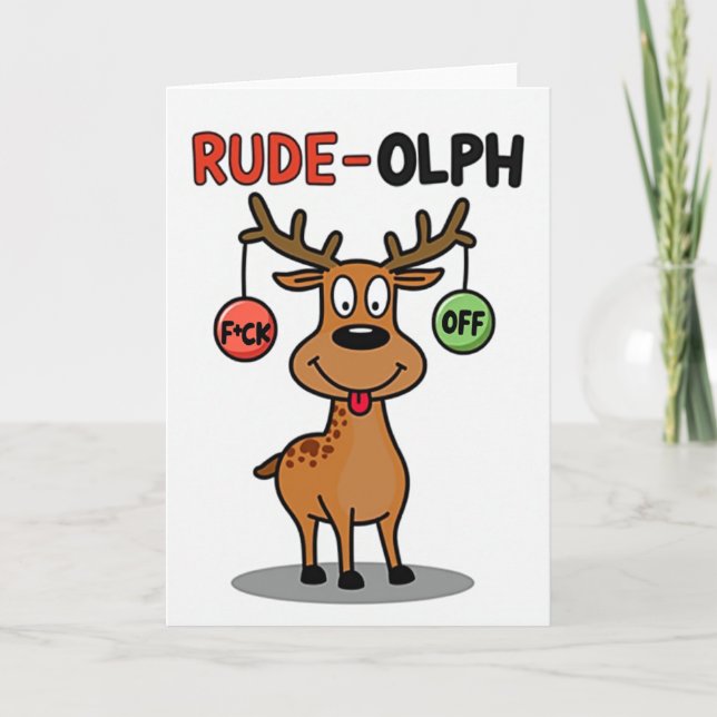 Carte Rude Olph Adult Christmas Humor Card (Devant)