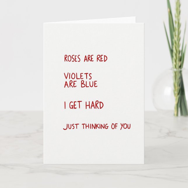 Carte Rude Roses Are Red Thinking Of You Card (Devant)