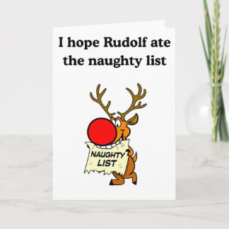 Carte Rudolf eating the naughty list