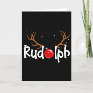 Carte Rudolph le nez rouge rindeer Noël amusant 1 
